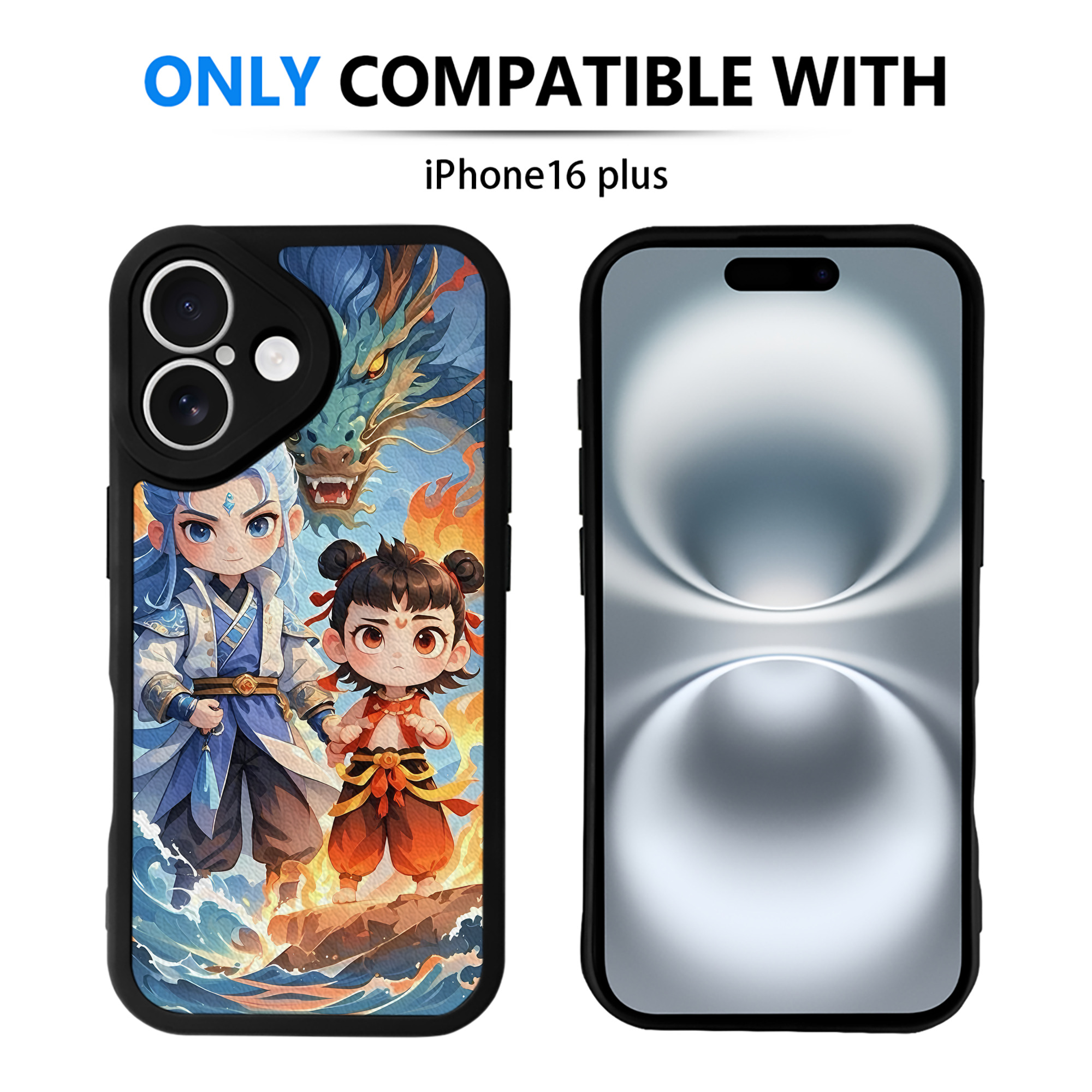 （画像用） Ne Zha 2 ナタ 魔童の大暴れ 【iPhone 16シリーズ対応】シリコンスマホケース（レザー調） 材質：シリコン